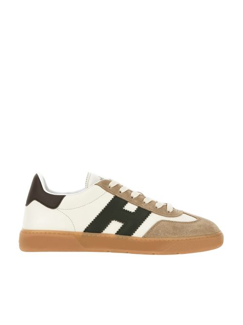 sneakers uomo pelle avorio/marrone/nera nabuk nocciola HOGAN | HXM6470FB60QDA739M